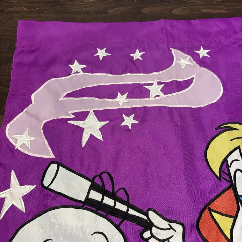 Vtg 90s Casper Ghost & Wendy Witch Trick or Treat Halloween Outdoor Flag Banner